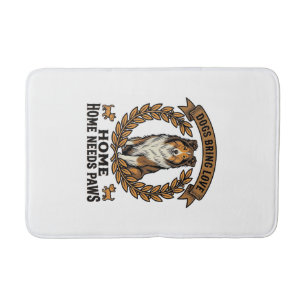 Dog Love Shirt Vintage Engraving Laurel Design_1 Bath Mat