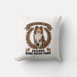Dog Love Shirt Vintage Engraving Laurel Design_1 Cushion