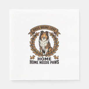 Dog Love Shirt Vintage Engraving Laurel Design_1 Napkin