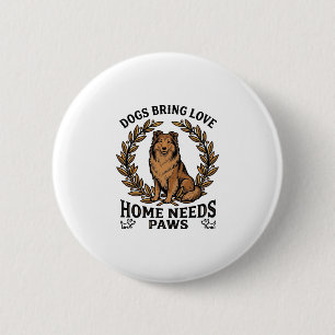Dog Love Shirt Vintage Engraving Laurel Design (2) 6 Cm Round Badge