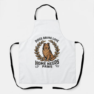 Dog Love Shirt Vintage Engraving Laurel Design (2) Apron