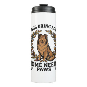 Dog Love Shirt Vintage Engraving Laurel Design (2) Thermal Tumbler