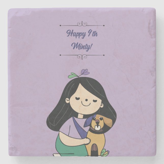 Dog Love Stone Coaster (Front)