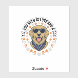 Dog Love Vintage Retriever Paw Print Shirt Design