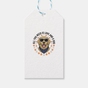 Dog Love Vintage Retriever Paw Print Shirt Design Gift Tags