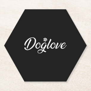 Dog love with Dog Paw  Paper Coaster