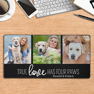 Dog Lover 4 Photo Collage True Love Personalised Desk Mat