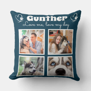 Dog lover 4 photo customised collage cushion
