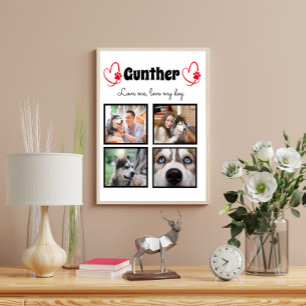 Dog lover 4 photo customised collage poster