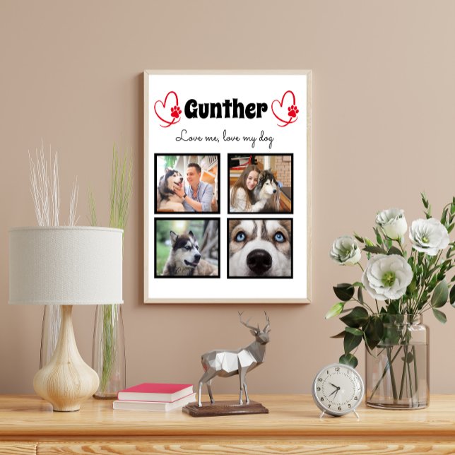 Dog lover 4 photo customised collage poster (Creator Uploaded)