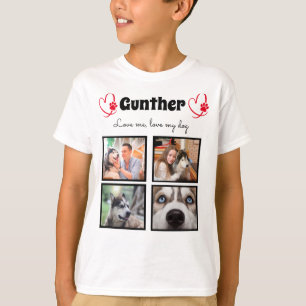 Dog lover 4 photo customised collage tshirt boys
