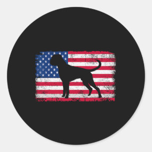 Dog Lover 4th Of July Patriotic American Flag Usa  Classic Round Sticker