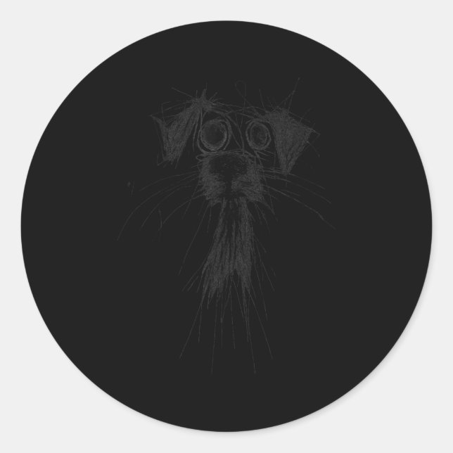 Dog Lover Abstract Scribble Art Cute Puppy Puppy  Classic Round Sticker (Front)