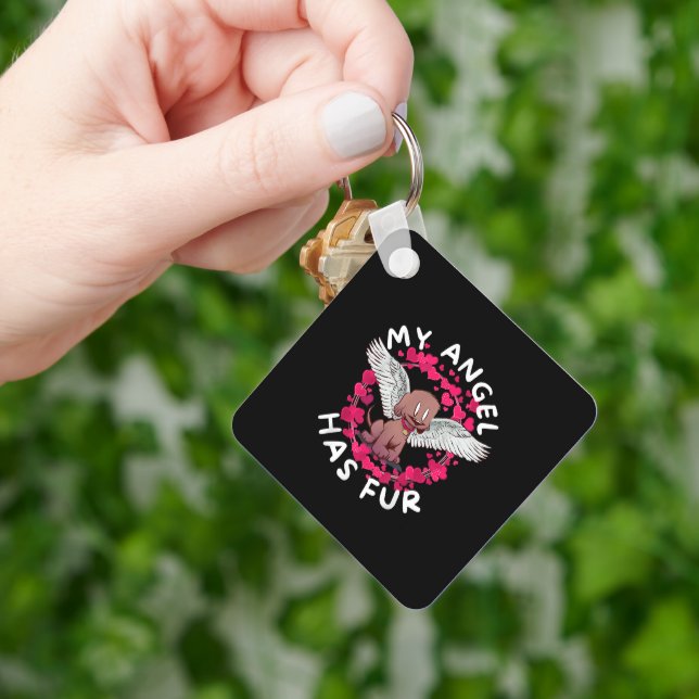 dog lover angel wings labrador puppy key ring (Hand)