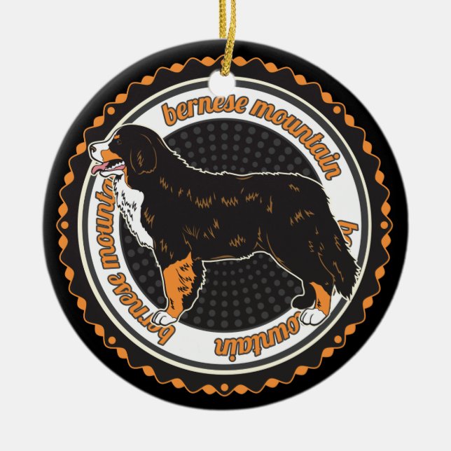 Dog Lover Bernese Mountain Dog Ceramic Ornament (Front)