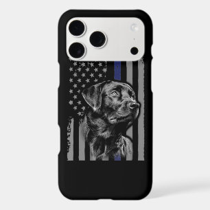 Dog Lover Black Labrador American Flag Thin Line