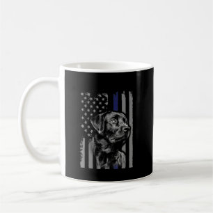 Dog Lover   Black Labrador American Flag Thin Line Coffee Mug