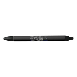 Dog Lover Black Labrador American Flag Thin Line Ink Pen