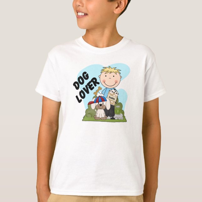 Dog Lover Blonde Boy T shirts and Gifts (Front)