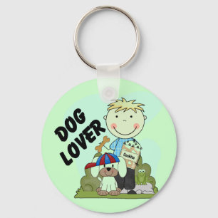 Dog Lover Blonde Boy T shirts and Gifts Key Ring