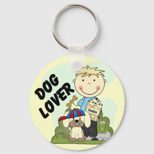 Dog Lover Blonde Boy T shirts and Gifts Key Ring