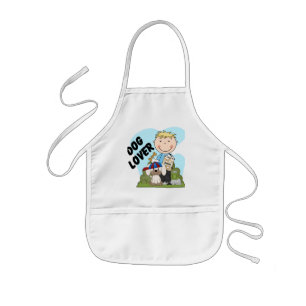 Dog Lover Blonde Boy T shirts and Gifts Kids Apron