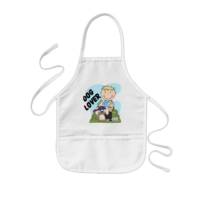 Dog Lover Blonde Boy T shirts and Gifts Kids Apron (Front)