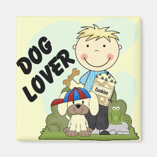 Dog Lover Blonde Boy T shirts and Gifts Magnet