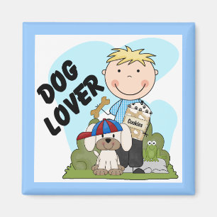 Dog Lover Blonde Boy T shirts and Gifts Magnet