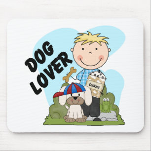 Dog Lover Blonde Boy T shirts and Gifts Mouse Pad