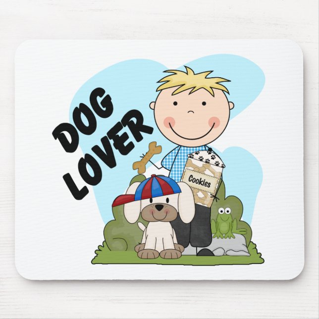 Dog Lover Blonde Boy T shirts and Gifts Mouse Pad (Front)