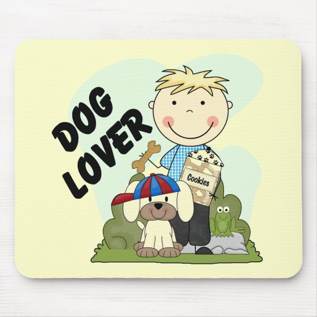 Dog Lover Blonde Boy T shirts and Gifts Mouse Pad (Front)