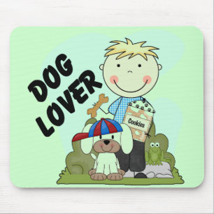 Dog Lover Blonde Boy T shirts and Gifts Mouse Pad
