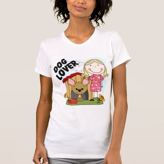 Dog Lover Blonde Girl T-shirts and Gifts (Front)