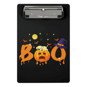 Dog Lover Boo Halloween Labrador Sleep On Pumpkin Mini Clipboard