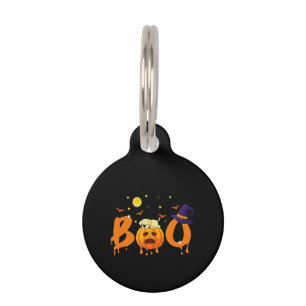 Dog Lover Boo Halloween Labrador Sleep On Pumpkin Pet Tag