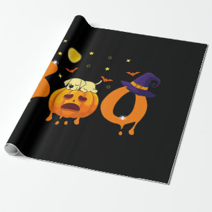 Dog Lover Boo Halloween Labrador Sleep On Pumpkin Wrapping Paper
