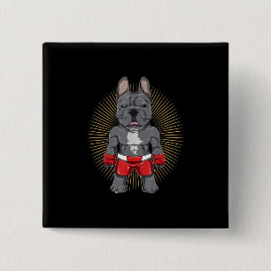 Dog Lover   Brave French Bulldog Fighter 15 Cm Square Badge