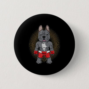 Dog Lover Brave French Bulldog Fighter 6 Cm Round Badge
