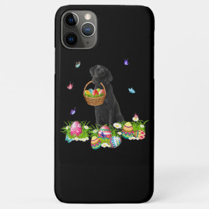 Dog Lover   Bunny Black Labrador Dog & Easter Eggs iPhone 11 Pro Max Case