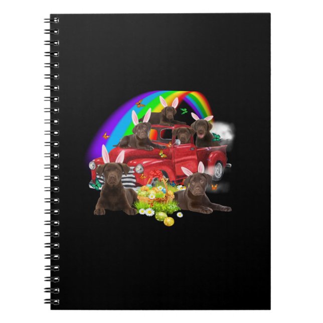 Dog Lover | Bunny Chocolate Labrador Easter Day Notebook (Front)