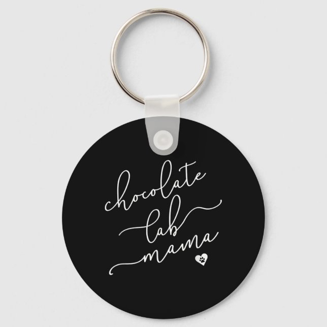 Dog Lover | Chocolate Lab Mama Key Ring (Front)