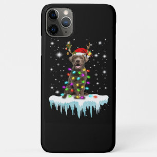 Dog Lover Chocolate Labrador Christmas Light iPhone 11 Pro Max Case