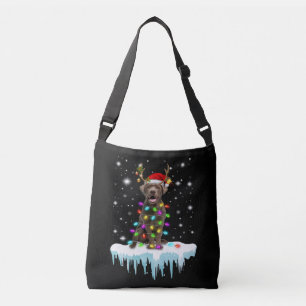 Dog Lover Chocolate Labrador Christmas Light Crossbody Bag
