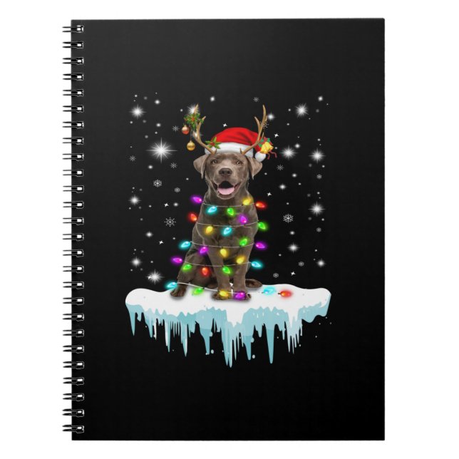 Dog Lover | Chocolate Labrador Christmas Light Notebook (Front)