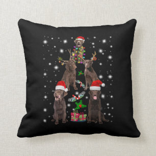 Dog Lover Chocolate Labrador Christmas Tree Cushion