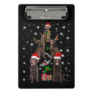 Dog Lover Chocolate Labrador Christmas Tree Mini Clipboard