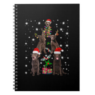 Dog Lover   Chocolate Labrador Christmas Tree Notebook