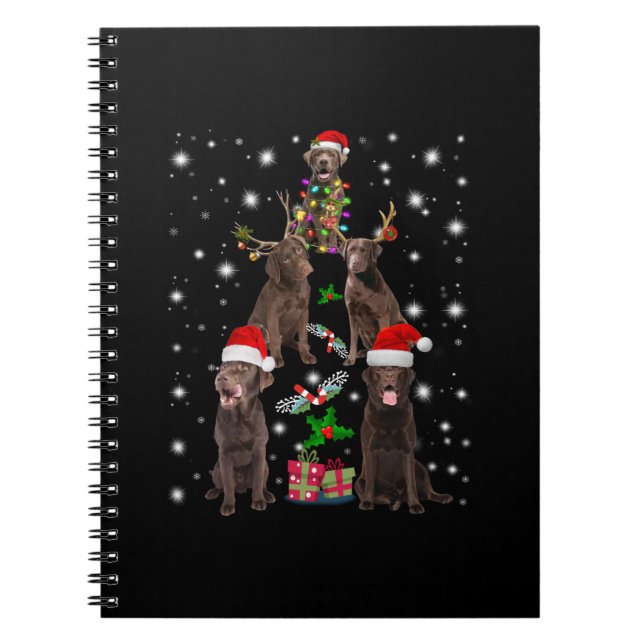 Dog Lover | Chocolate Labrador Christmas Tree Notebook (Front)