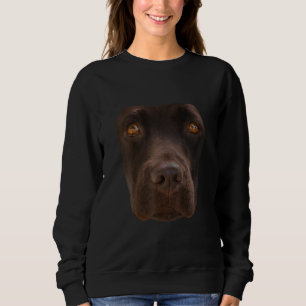 Dog Lover   Chocolate Labrador Dark Brown Dog Face Sweatshirt